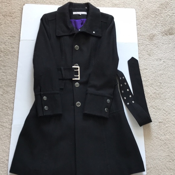 Woman’s Kenneth Cole Wool Coat Black Size 10 - Picture 10 of 11